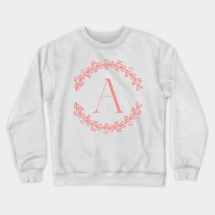 Pink Monogram- Letter A Crewneck Sweatshirt